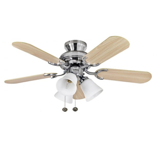 Fantasia 110187 Capri 36" Ceiling Fan In Stainless Steel With Belmont Light