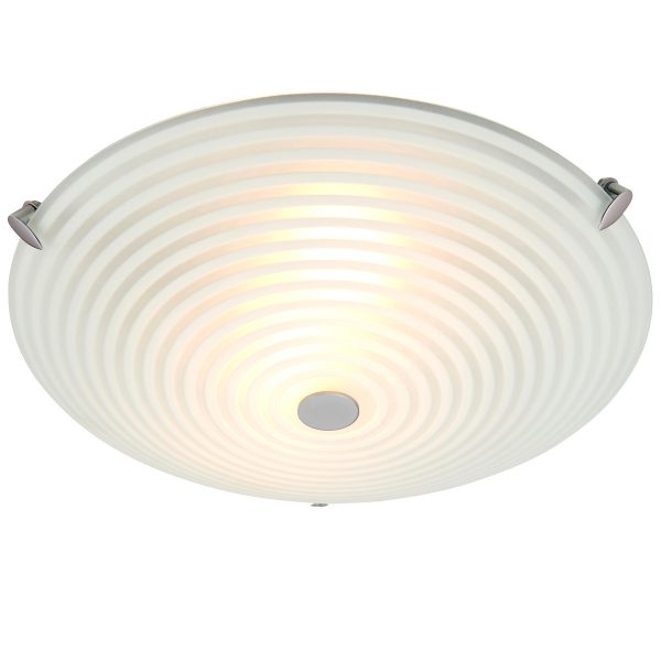 Endon 633-32 Roundel Frosted and Clear Glass Flush Ceiling Light