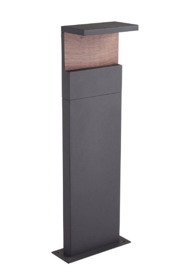 Mantra M6772 Ruka Outdoor 13 Watt LED Small Floor Light In Anthracite And Walnut - H: 600mm