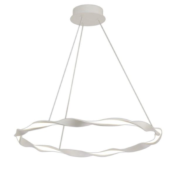 Mantra M6571 Madagascar 36 Watt LED Ceiling Pendant In Sand White And Opal Glass - Dia: 760mm