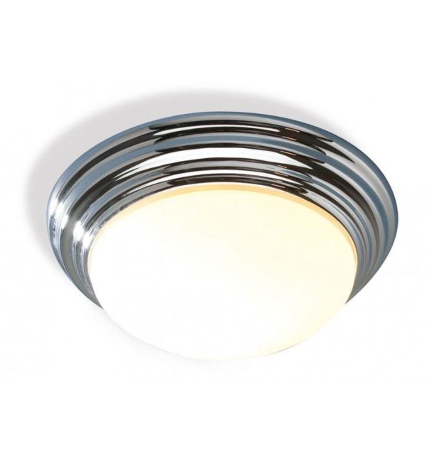 Dar BAR5050 Barclay Large Flush Chrome Bathroom Ceiling Light IP44