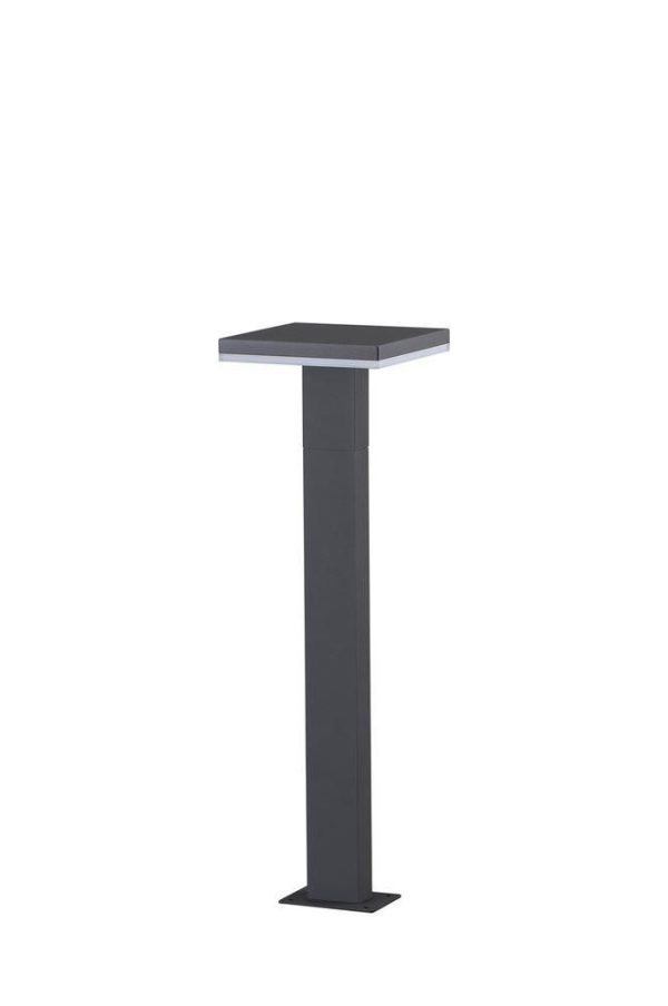 Mantra M6498 Tignes 10 Watt LED Pillar Light In Anthracite And Frosted Glass - H: 600mm