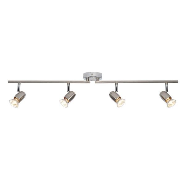 Saxby G5503177 Palermo Brushed and Polished Chrome Four Bar Spotlight