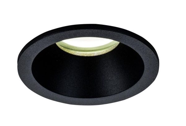 Mantra M6811 Comfort IP 1 Light Round Bathroom Downlight In Matt Black