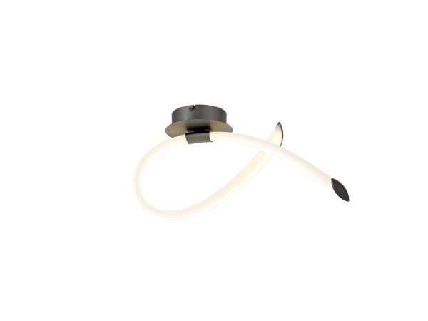 Mantra M6796 Armonia 18 Watt Semi Flush Small Loop Ceiling Light In White And Titanium - L:450mm